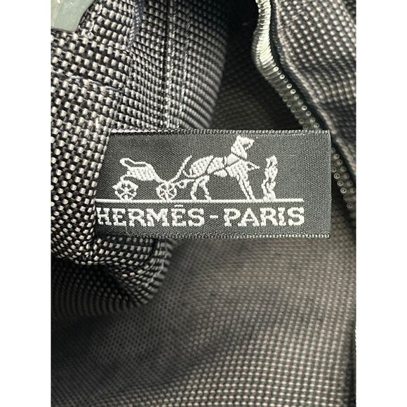 Hermès Herline PM Tote Grey Canvas H Webbing Handbag Made in France Authentic - Picture 3 of 14